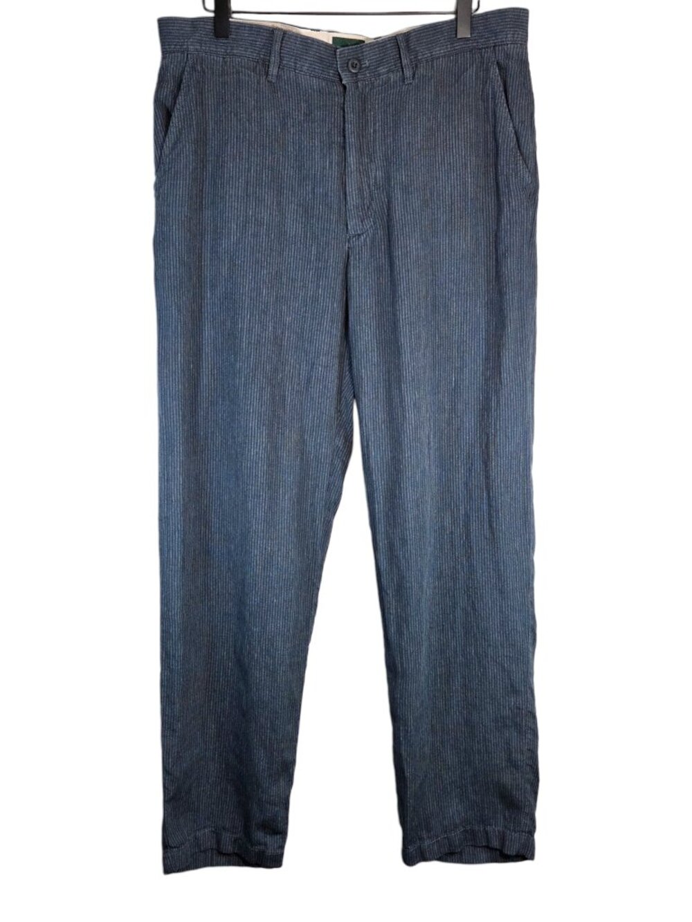 J Crew Classic-Fit Linen Trouser Blue Stripe 33 x 32